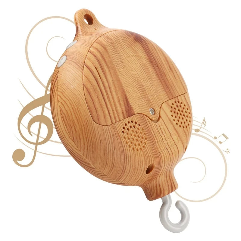 Revolving Music Box For Newborns Baby Crib Imitation Wood Color Hanging Rattle Baby Soothing Musical Toys 0-12 Months Baby Gift Purest Peak